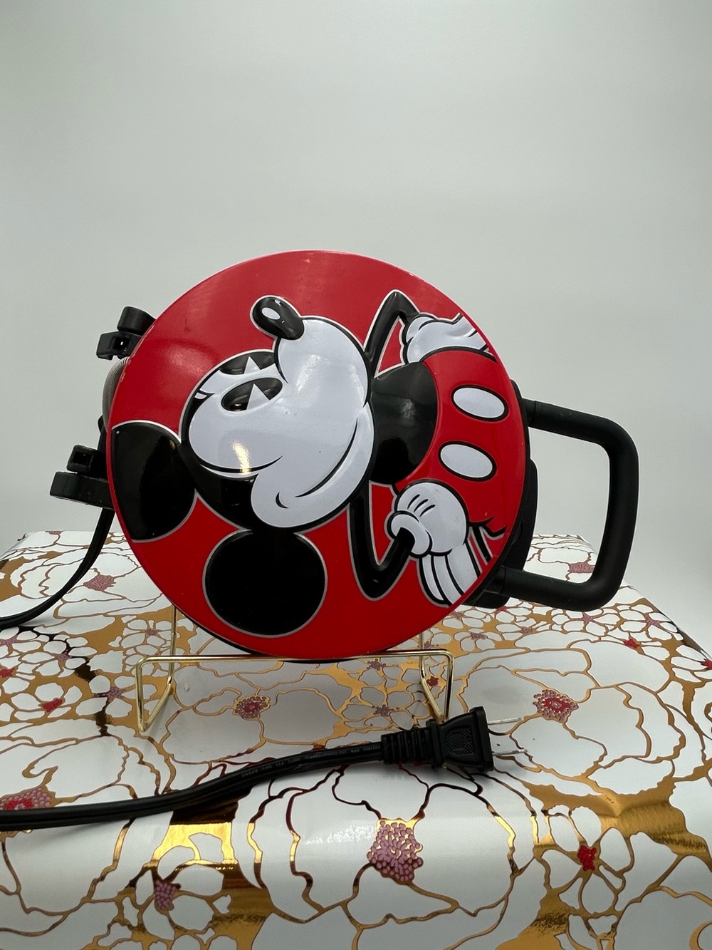 Disney Red and Black Mickey Mouse Round Waffle Maker